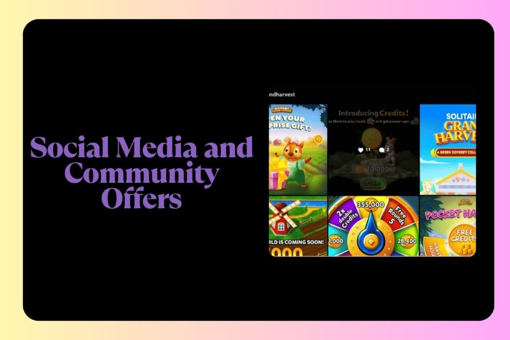 Solitaire Grand Harvest Social Media and Community Offers 